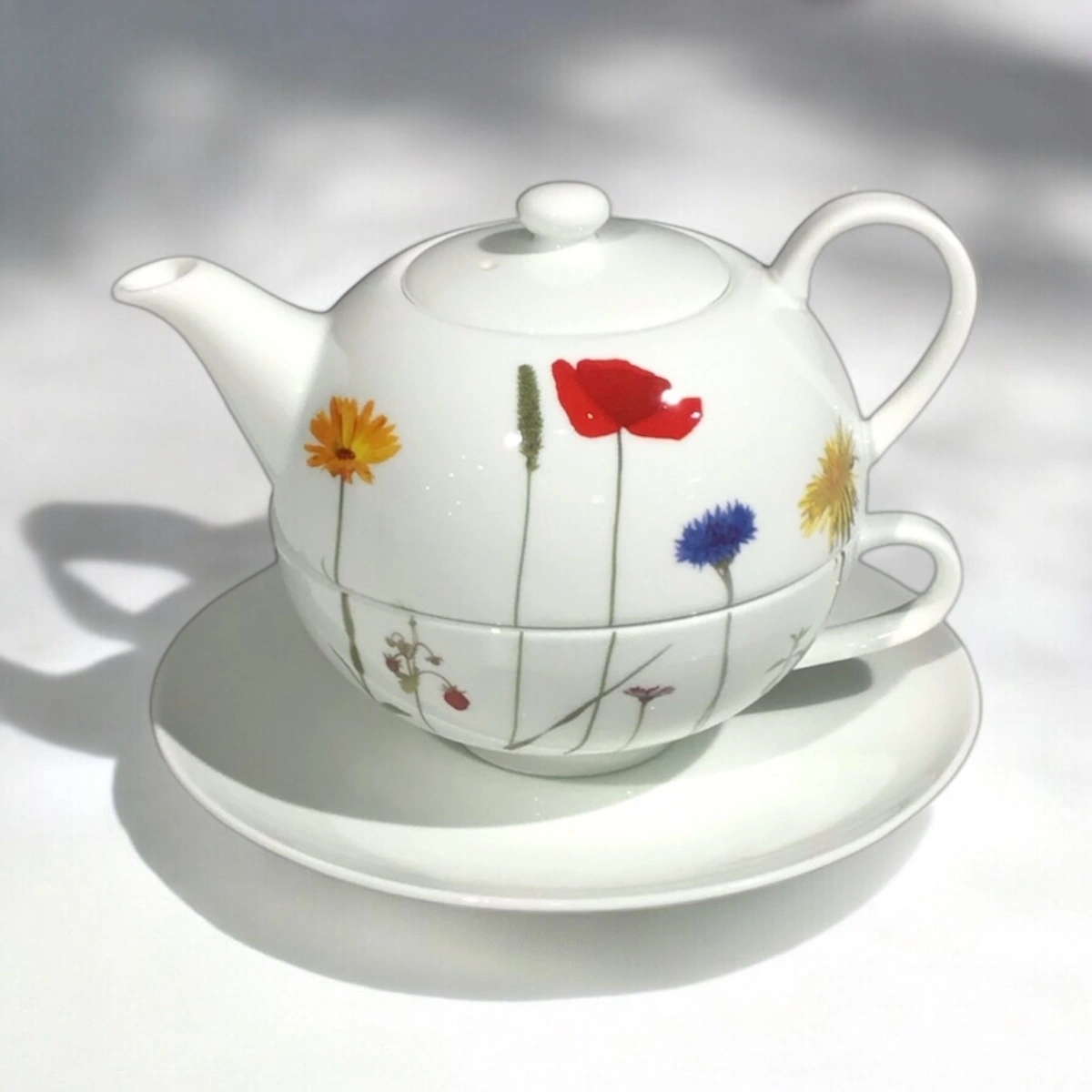 Cup & Mug Fine Bone China Tee for One Set Naturwiese/Blumen