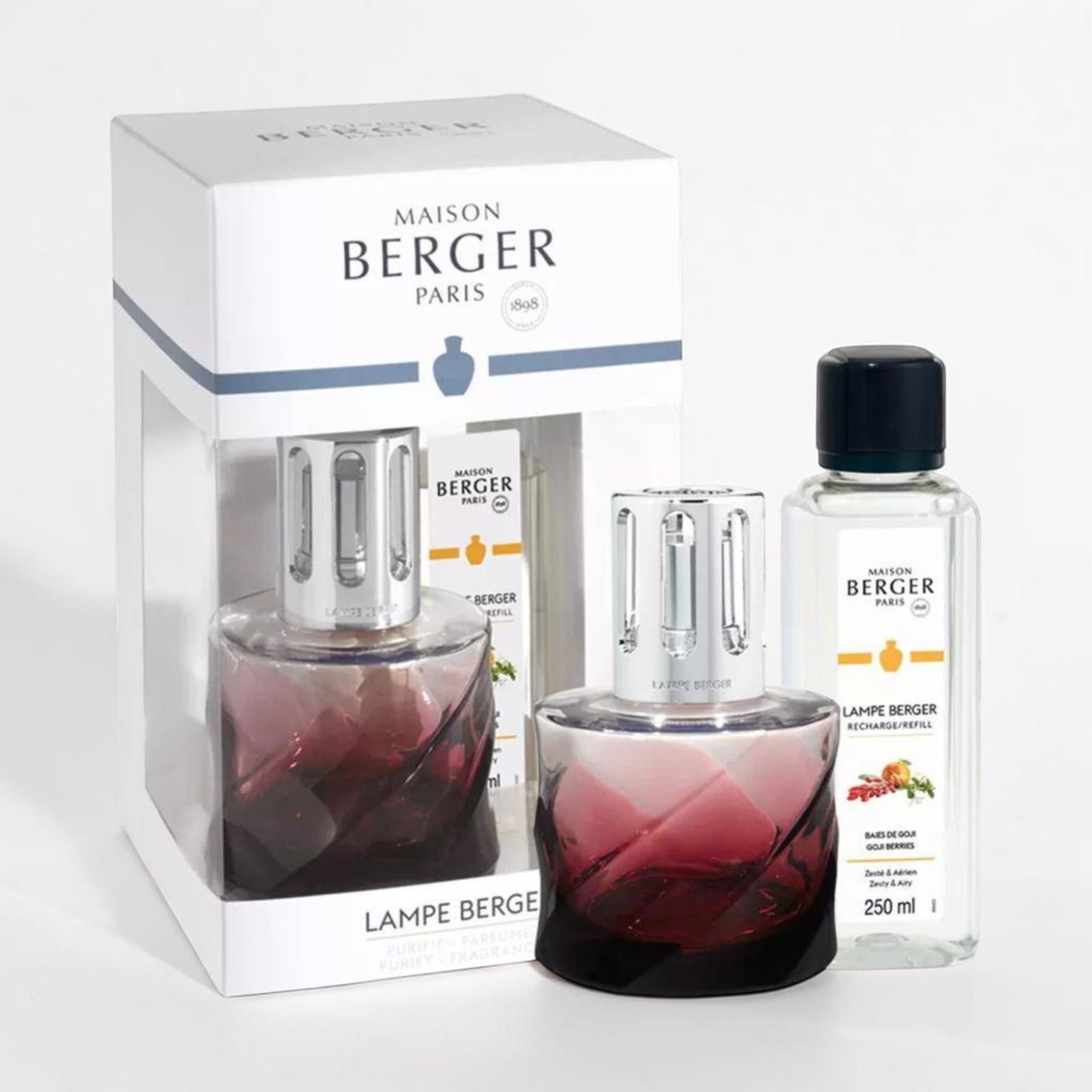 Lampe Berger Spirale Rouge  Grenat Lampenset