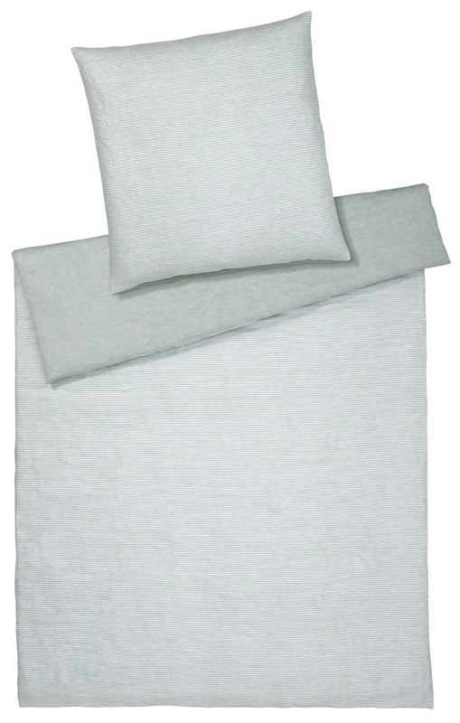 Elegante Halbleinen Bettwäsche Whisper Blassgrün 155 x 220 cm